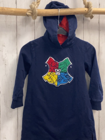 Harry Potter  Pullover  Gr. 116  blau Kapuze buntes Plüschwappen Hogwarts 