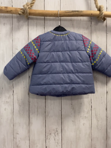 Esprit  Winterjacke  Gr. 74  hellblau + gelbe Dreiecke + rote Herzen  