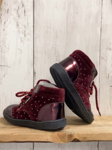 Melania  Schuhe   Gr. 24  weinrot mit glänzenden Punkten 