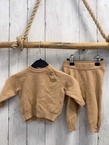 2tlg Alana  Pullover + Jogginghose Gr. 62  beige Rauten Strick 