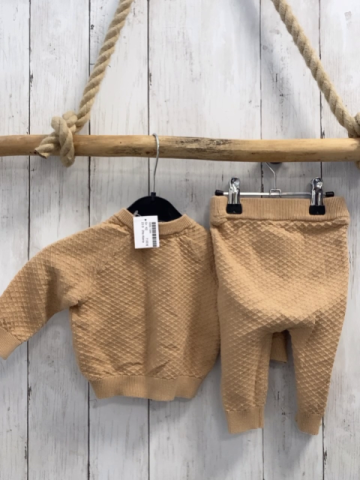 2tlg Alana  Pullover + Jogginghose Gr. 62  beige Rauten Strick 