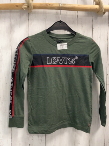 Levi´s  Langarmshirt Gr. 140  kiwi schwarz Balken mit rot / blauem Rand + weißer Schrift 