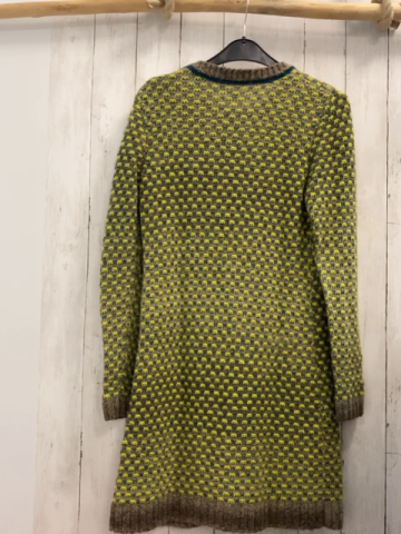 Marc O´Polo Strickmantel Gr. S grau grün gelb gemustert 37% Alpaka