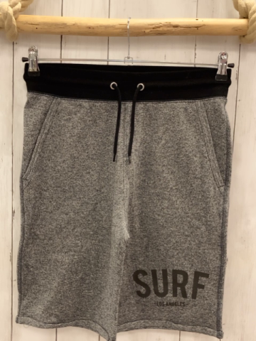 H&M  Shorts  Gr. 164  grau meliert schwarzer Bund mit Kordel dunkelgraue Schrift 