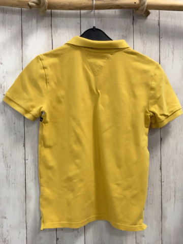 Tommy Hilfiger  Poloshirt Gr. 152  gelb weiß schwarzer Streifen mit Schrift 