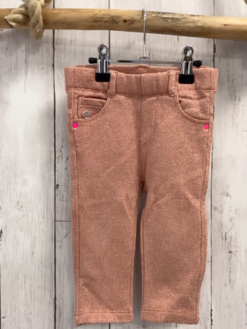 DKNY Jeggings  Gr. 80  altrosa mit bronze Glitzer Gummizugbund pink Knöpfe 