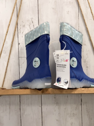 neu  Gummistiefel  Gr. 28  blau mint Bund mit Tropfen gefüttert 