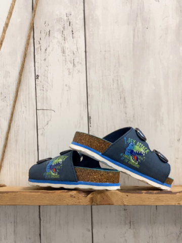  Sandaletten  Gr. 25  blau Dino hellblaue Sohle 