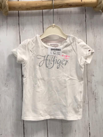 Tommy Hilfiger  T-Shirt  Gr. 74  weiß Schrift mit Glitzer 
