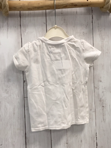 Tommy Hilfiger  T-Shirt  Gr. 74  weiß Schrift mit Glitzer 