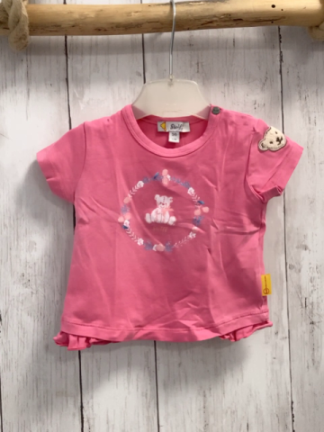 Steiff  T-Shirt  Gr. 56  rosa Bär Blumenkranz 