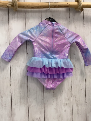 Bmagical  Gymnastikanzug  Gr. 86  rosa lavendel lila gemustert mit Glitzerpunkten Rüschen 