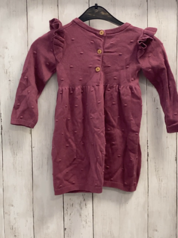   Kleid  Gr. 92  altrosa Stick Noppen Rüschen an den Schultern 