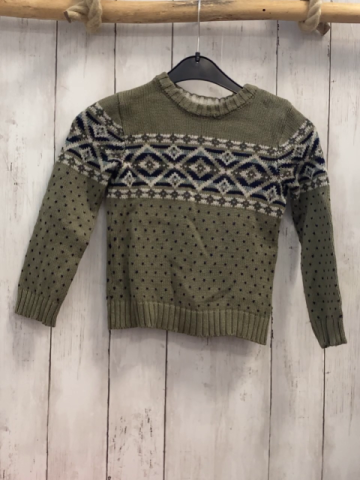 Jarvis Archer  Pullover  Gr. 104  kiwi + hellgrau blau mint dunkelblaues Muster mit Rauten 