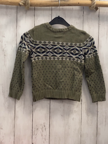 Jarvis Archer  Pullover  Gr. 104  kiwi + hellgrau blau mint dunkelblaues Muster mit Rauten 