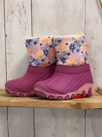   Gummistiefel  Gr. 25  himbeere Blumenschaft gefüttert Leuchtsohle 