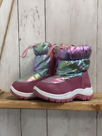   Stiefel Gr. 26  lachs silber glänzend gefüttert 