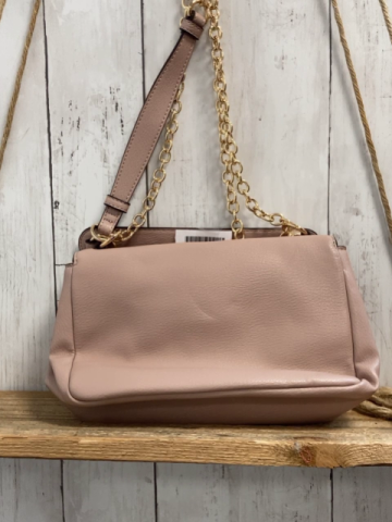 Liu-Jo  Tasche mit Beutel  altrosa goldene Schrift + Kette innen Leoprint