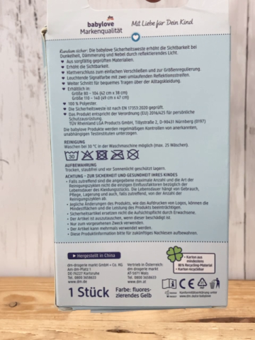 neu  Sicherheitsweste  gelb im Karton 