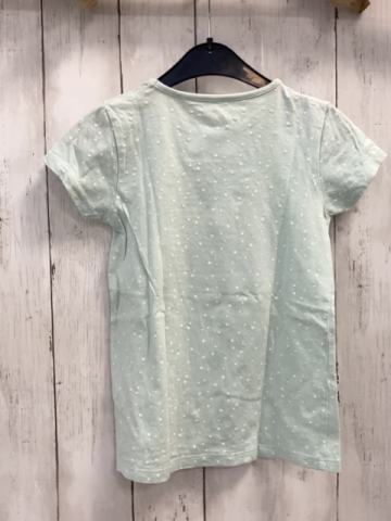   T-Shirt  Gr. 116  mint weiße Punkte Pailetten-Ananas 