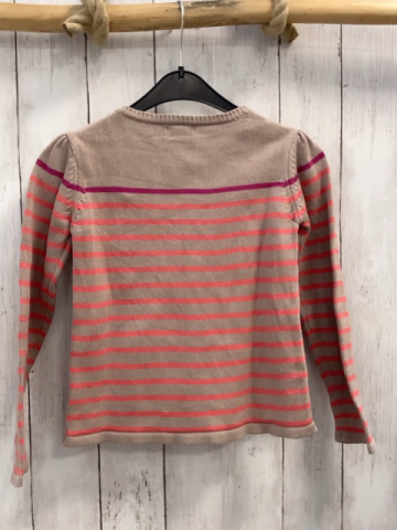 Vertbaudet  Strickjacke  Gr. 122  beige + pflaume lachs Streifen 
