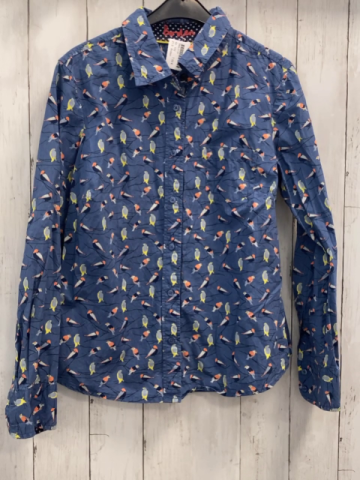 Boden  Hemd  Gr. 152  blau bunte Vögel 