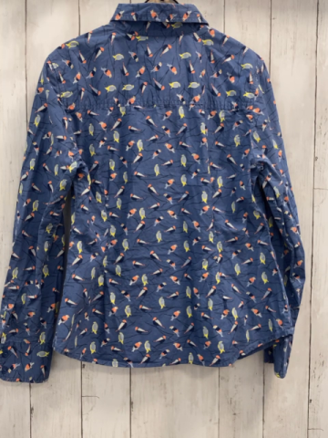 Boden  Hemd  Gr. 152  blau bunte Vögel 