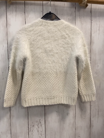 Mango  Pullover  Gr. 116  weiß Strick Zöpfe Noppen 