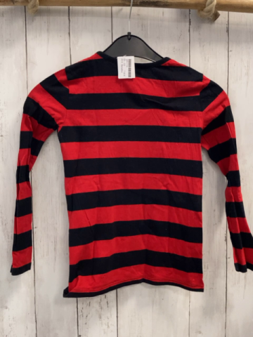 Benetton  Langarmshirt  Gr. 122  schwarz rote Streifen Pailettenkater + rote Herzen 
