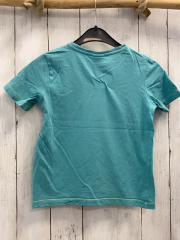 S´Oliver  T-Shirt  Gr. 116  türkis bunter Druck weiße Schrift 