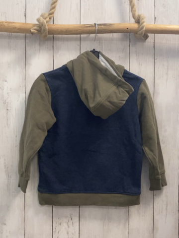  Pullover  Gr. 110  blau kiwi Ärmel Bauchtasche + Kapuze 