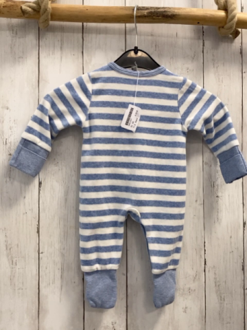 Kanz Strampler  Gr. 62  hellblau weiße Streifen Nick Esel 