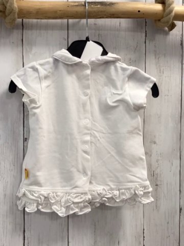 Steiff  T-Shirt  Gr. 74  weiß Kragen Rüschensaum 