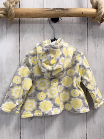  Sweatjacke  Gr. 68  hellgrau weiße gelbe Blumen 