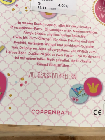 neu  Kreativblock Meine Prinzessinnen-Party Mottoparty-Set