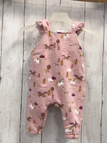   Latzhose  Gr. 68  rosa Einhörner Tannen 