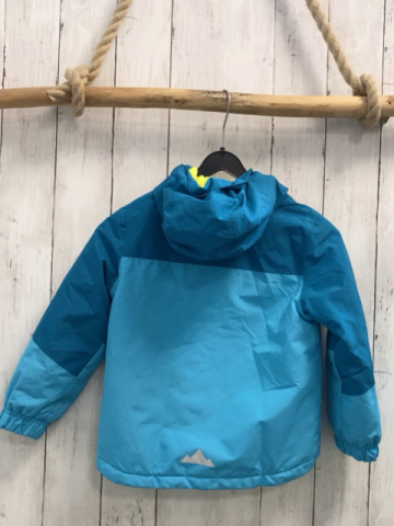   Winterjacke  Gr. 98  petrol hellblau hellgrüne Reißverschlüsse + Futter 