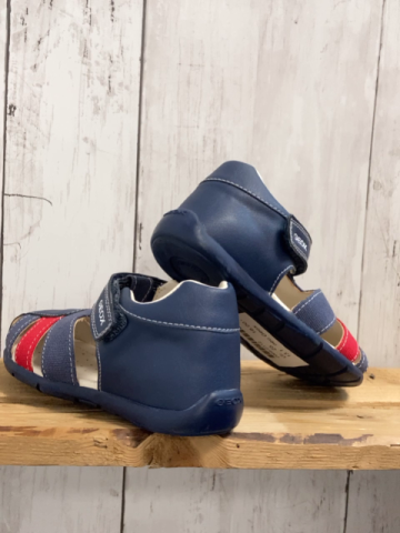 neu Geox  Halbsandalen  Gr. 25  blau rot weiße Nähte 