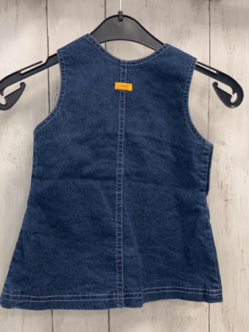 Steiff  Kleid  Gr. 74  blau Jeans Brusttasche Bär 