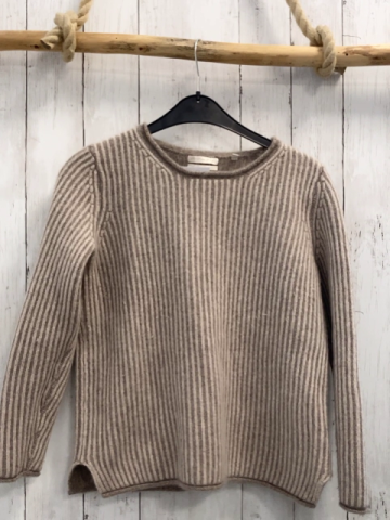 Christian Berg Pullover Gr. S  beige grau Streifen Strick 100% Cashmere 