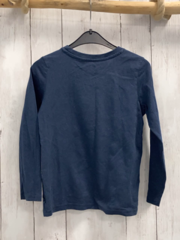 Okaidi Langarmshirt Gr. 116  blau bunte Buchstaben