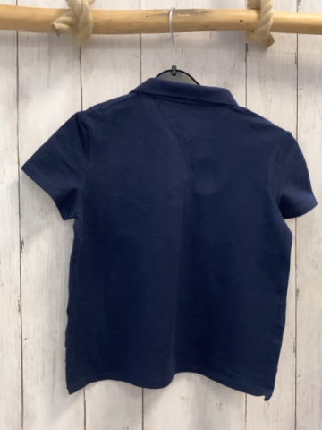 Tommy Hilfiger Poloshirt  Gr. 110  blau Aufnäher Schrift 