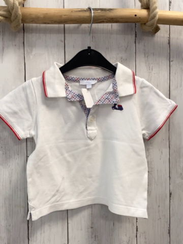 Jacadi  Poloshirt  Gr. 86  weiß roter Bund 