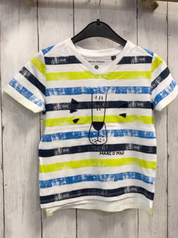 Marc O´Polo T-Shirt  Gr. 104  weiß blau hellblau hellgrüne Striefen Tiergesiht 