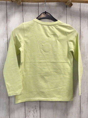 Steiff  Langarmshirt  Gr. 122  hellgrün weiße Streifen Plüschbärenkopf 