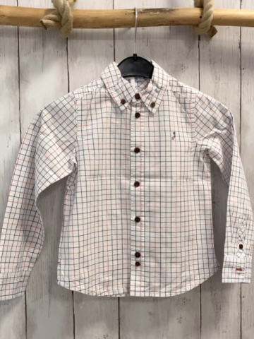 Jacadi  Hemd  Gr. 110  weiß grau rot kariert 