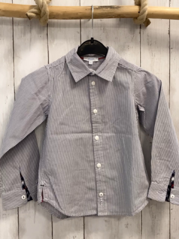 Jacadi  Hemd  Gr. 110  grau weiße Streifen