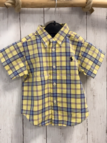 Ralph Lauren  Sommerhemd  Gr. 80  gelb grau hellblau rot kariert 