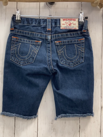 True Religion  Shorts  Gr. 116  blau Jeans Frausnesaum Bund verstellbar 