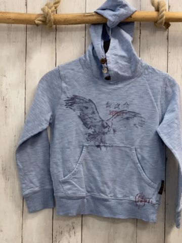 Replay  Pullover  Gr. 128  hellblau Kapuze Adler Schrift 
